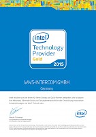 Intel Technology Provider Gold 2015 Zertifikat