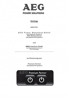 AEG Power Solutions USV Premium Partner Zertifikat