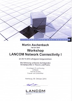 Lancom-Network-Connectivity1 Zertifikat