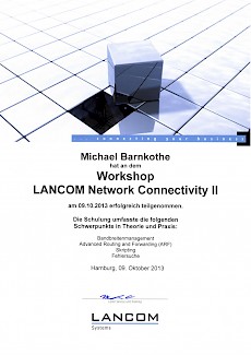 Lancom Network Connectivity I Michael Barnkothe Zertifikat
