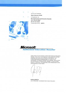 WWS-InterCom Microsoft registirerter Education Reseller 2010