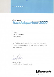 WWS-InterCom Microsoft registirerter Handelspartner Partner 2000